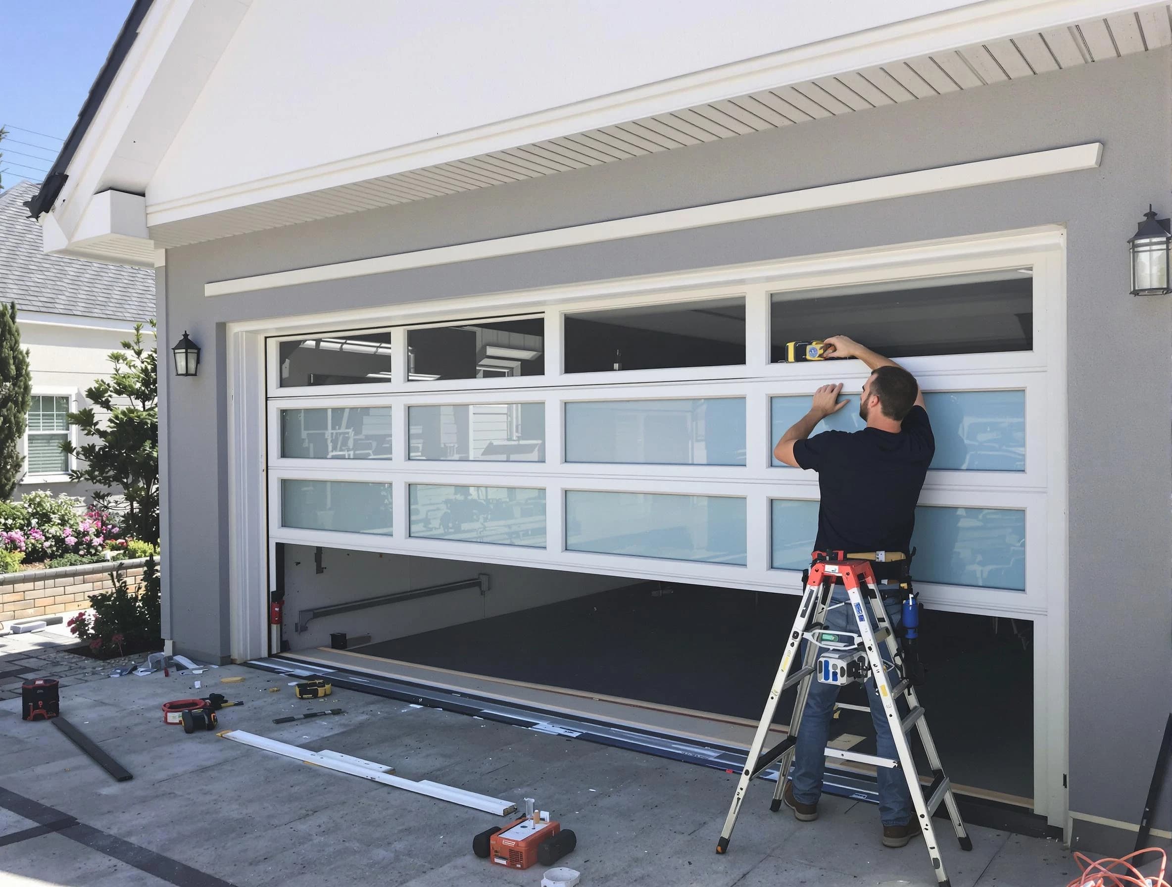 Nichols Hills Garage Door Repair team performing garage door replacement in Nichols Hills