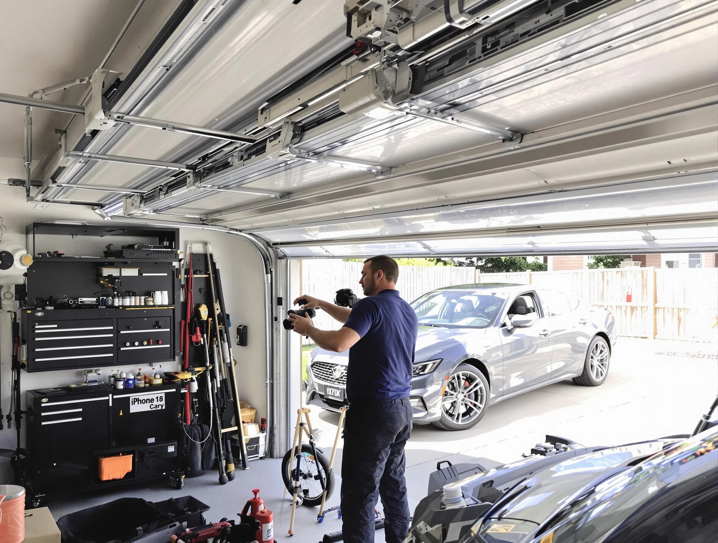 Nichols Hills Garage Door Repair technician fixing noisy garage door in Nichols Hills