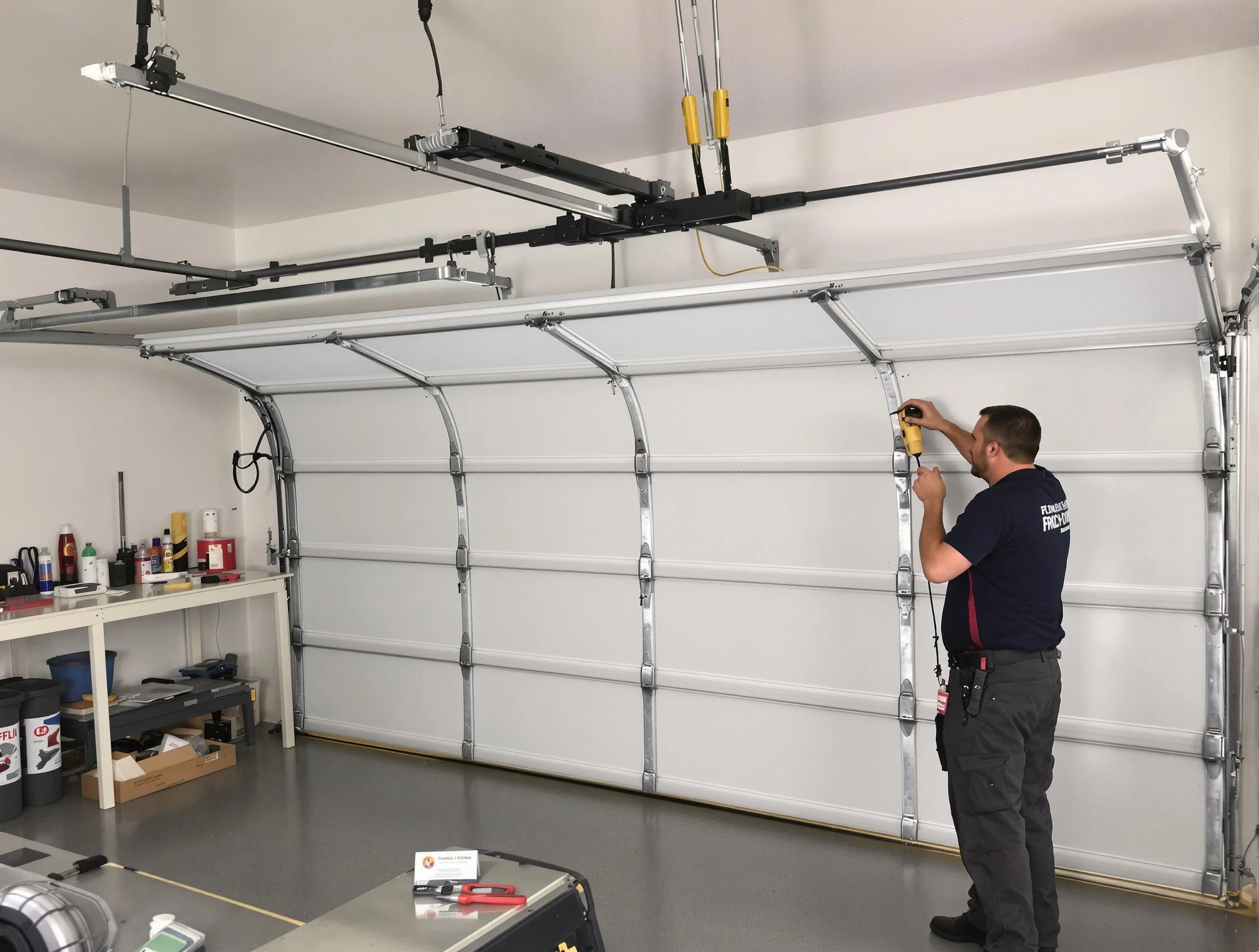 Nichols Hills Garage Door Repair certified technician performing overhead door system repair in Nichols Hills
